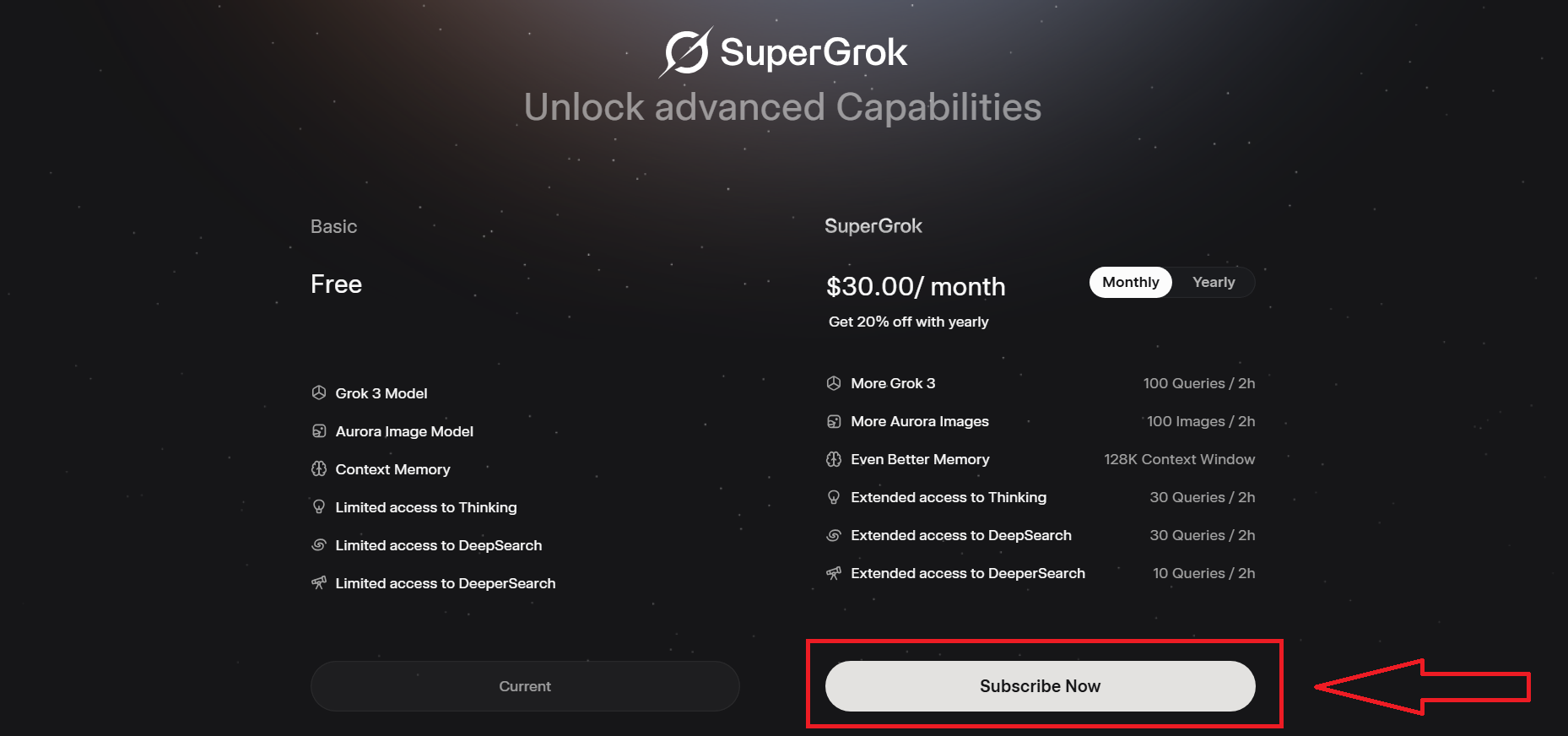 Plan SuperGrok